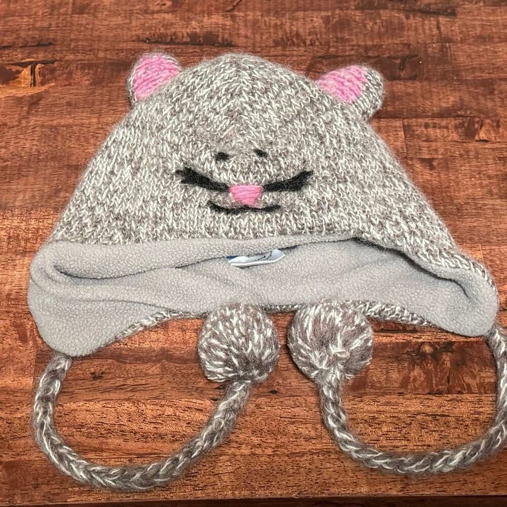 delux Baby Girls Cat Hat 70%wool